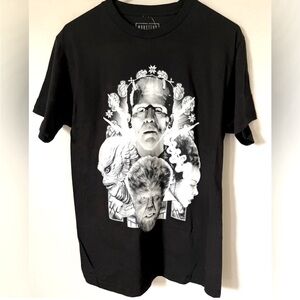 New Rock Rebel Universal Studios Monsters Tee Frankenstein Wolfman Unisex Medium